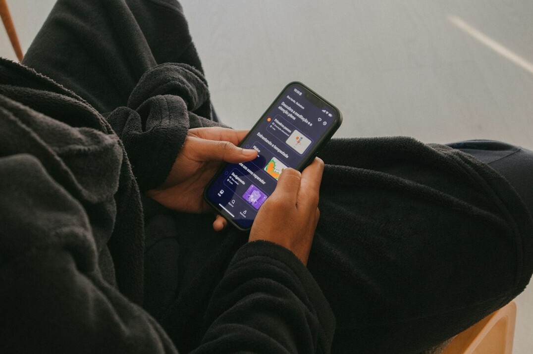 person using health app