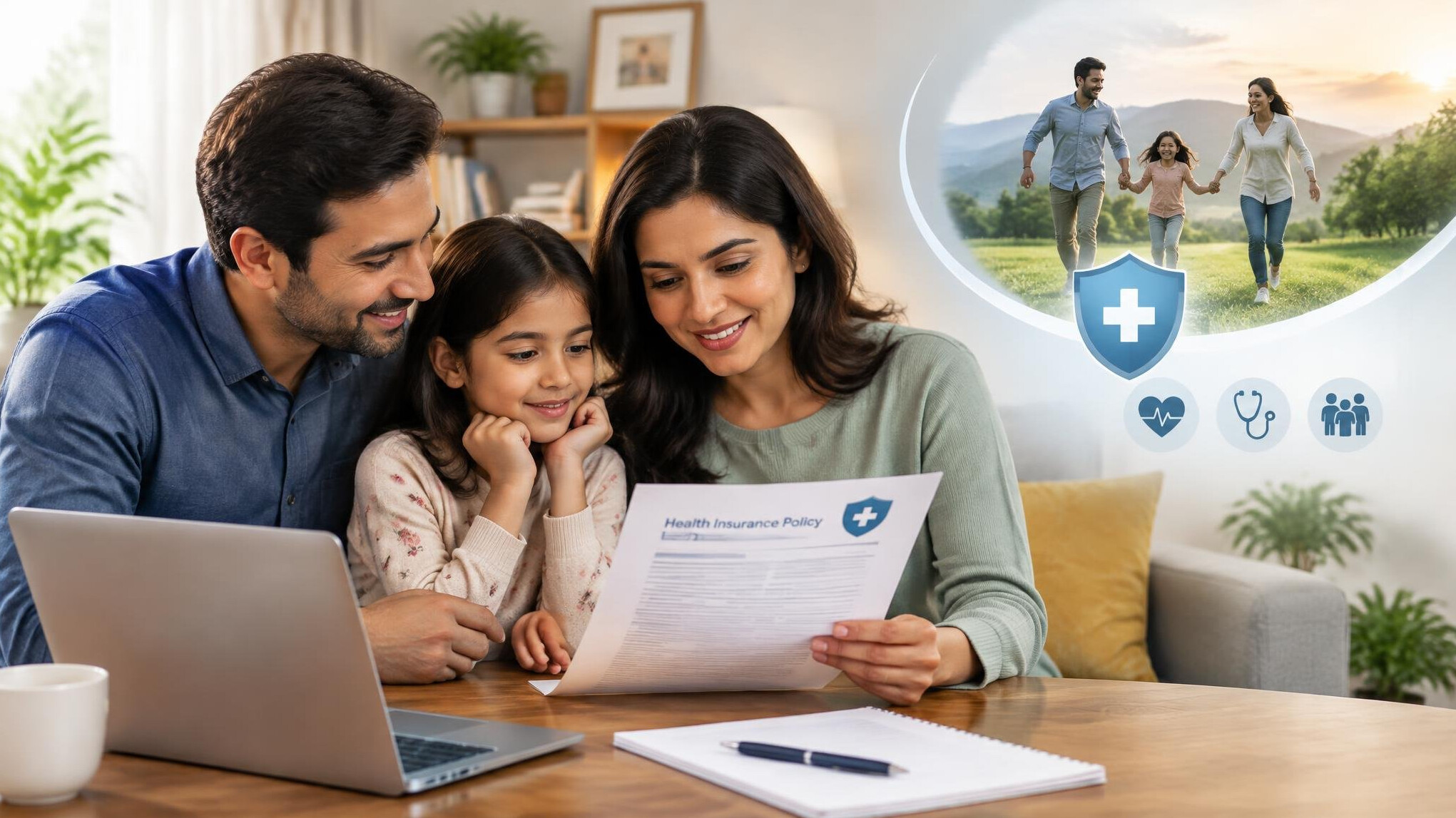 family discussing health insurance