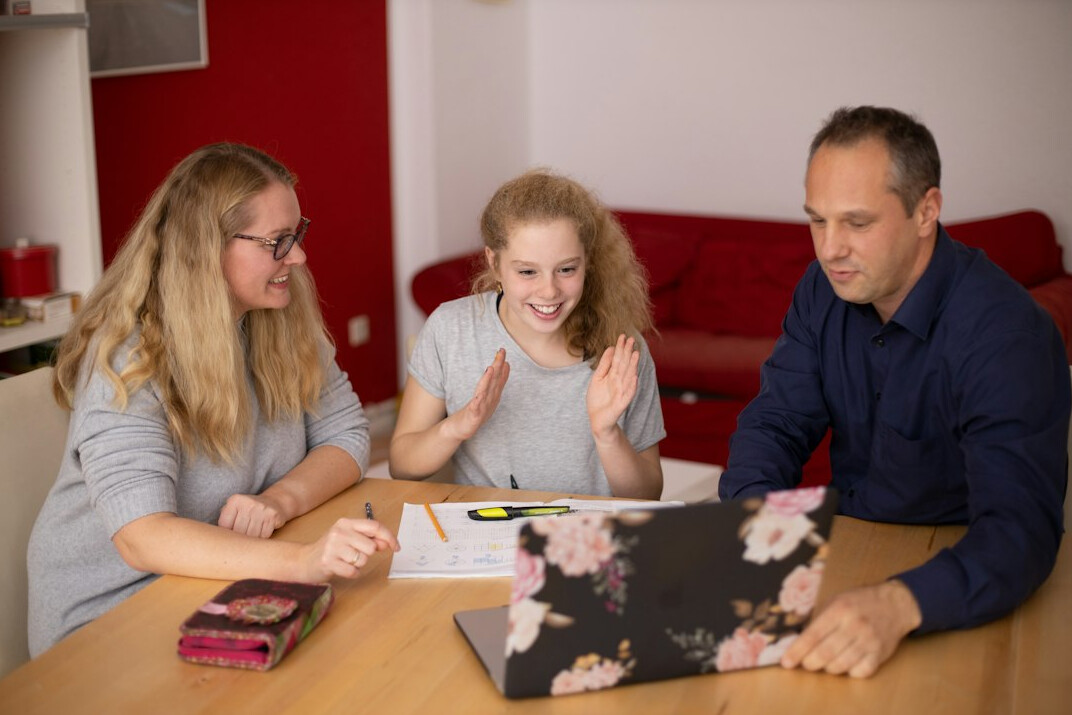 family reviewing insurance options