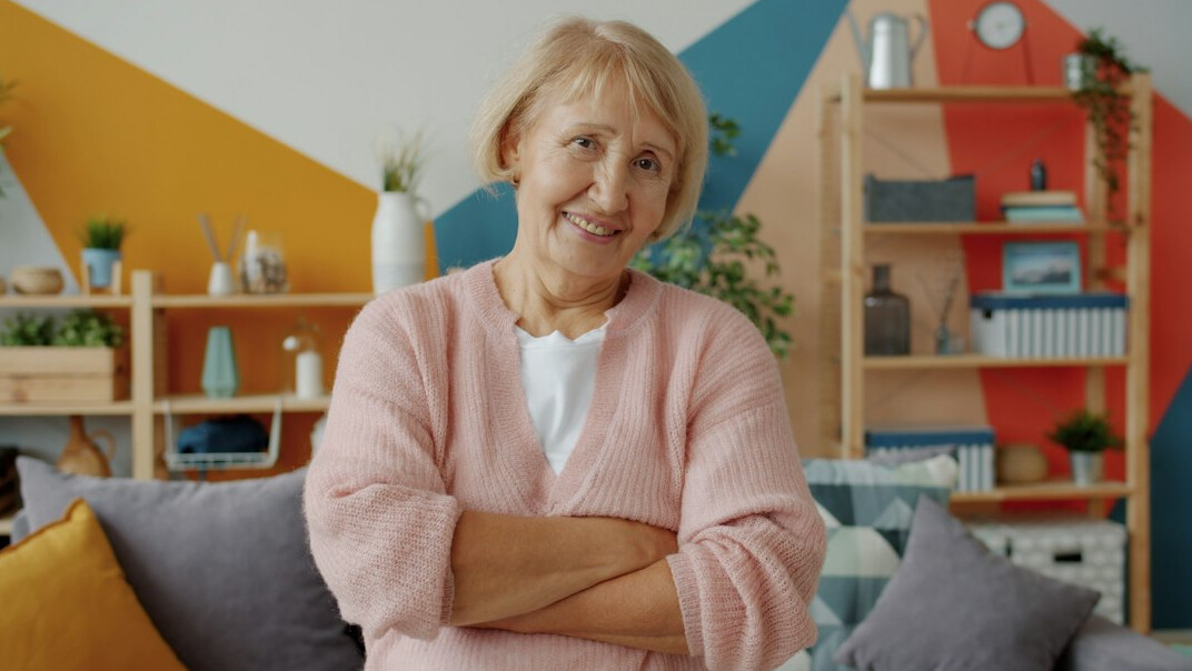 elderly woman smiling